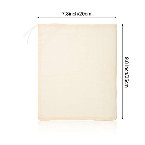 24 Pieces Spice Bags For Cooking Cheesecloth Bags For Straining Reusable Empty Tea Bags Drawstring Soup Bags Muslin Bags (7.8 X